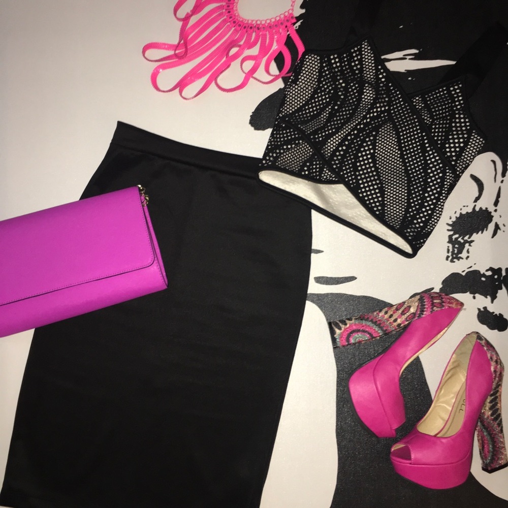 Superline | Black Women’s Midi Pencil Skirt